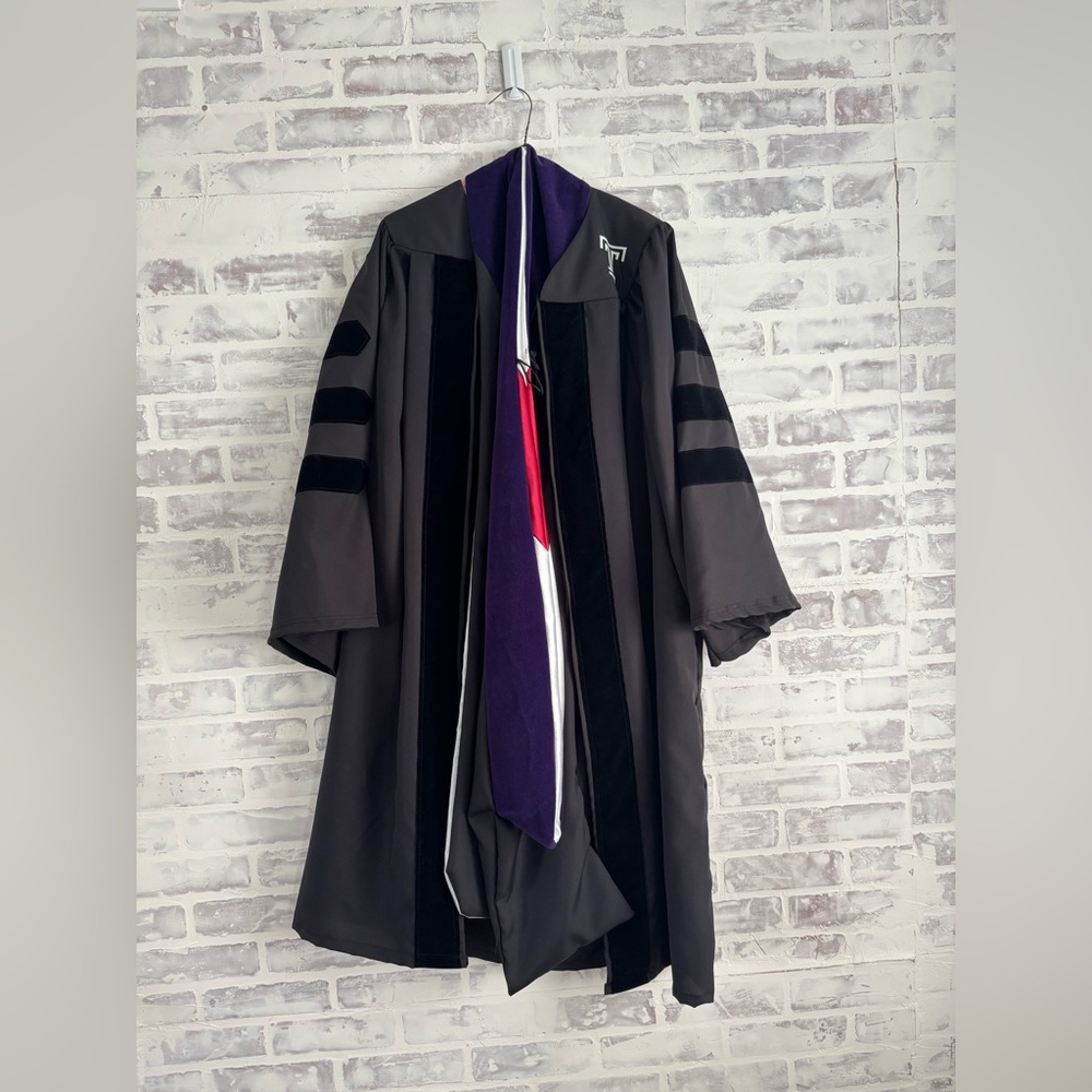 Temple Law School - Graduation Gown, Hood, Tassel, & 2 Caps
